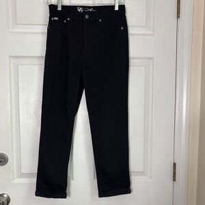 DG2 Cropped Black Cuffed Leg Stretch Jeans Size 6 Cotton blend